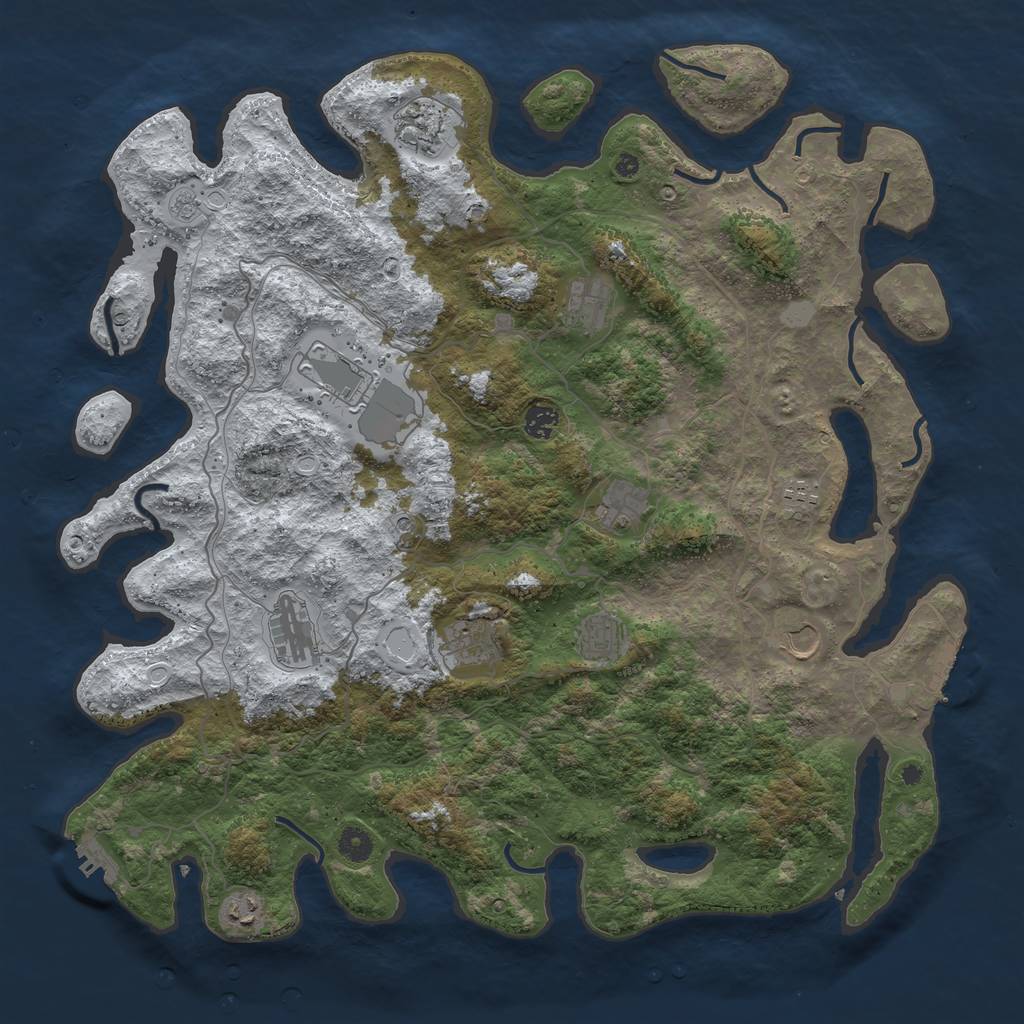 Rust Map: Procedural Map, Size: 4500, Seed: 3858633, 20 Monuments