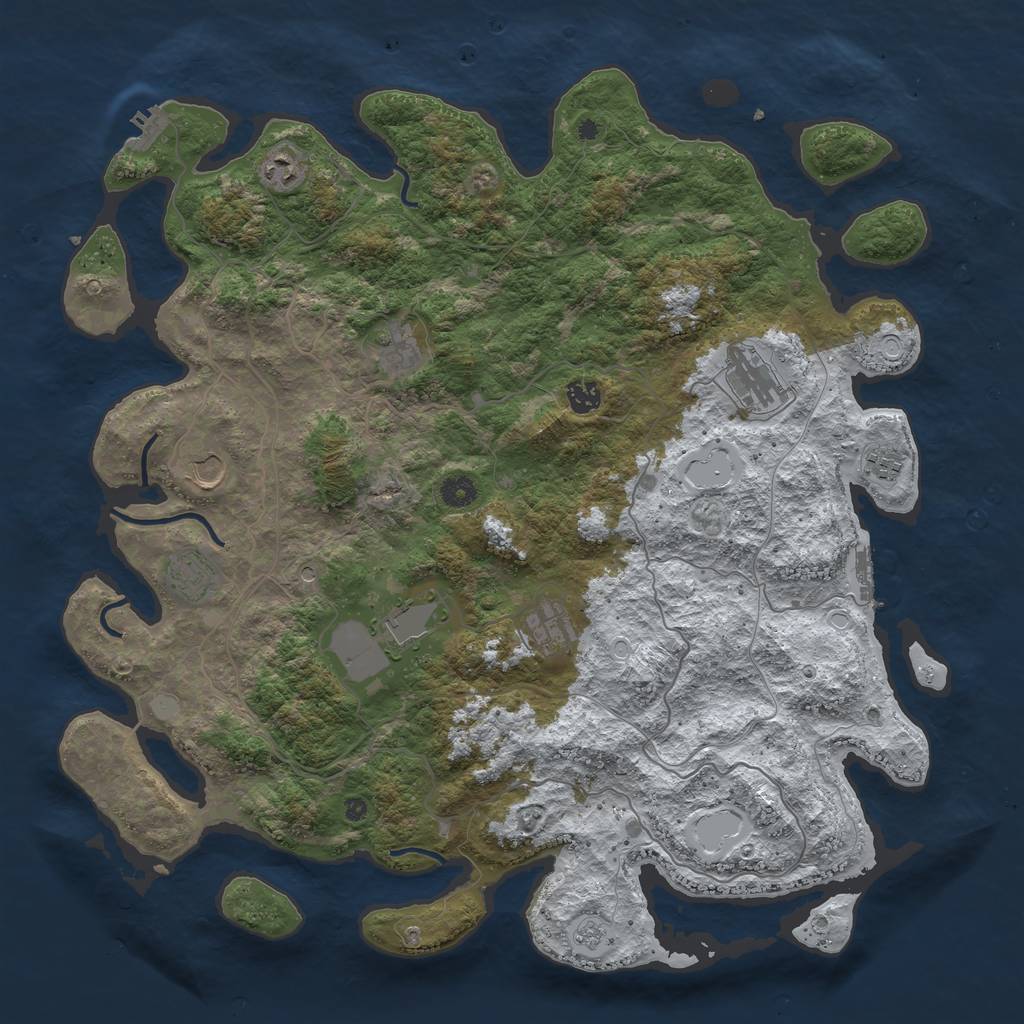 Rust Map: Procedural Map, Size: 4500, Seed: 6312104, 18 Monuments