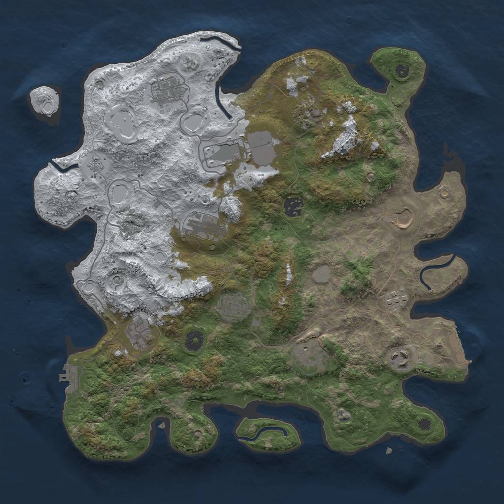 Rust Map: Procedural Map, Size: 3800, Seed: 1459514992, 20 Monuments