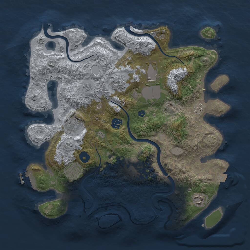 Rust Map: Procedural Map, Size: 3500, Seed: 5678, 13 Monuments