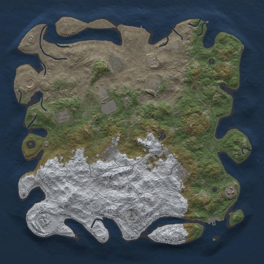 Rust Map: Procedural Map, Size: 4500, Seed: 5290025, 20 Monuments