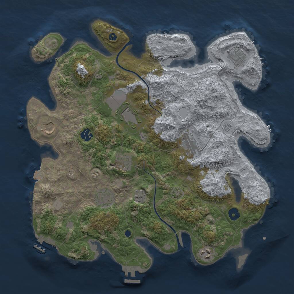 Rust Map: Procedural Map, Size: 3750, Seed: 1873085762, 15 Monuments