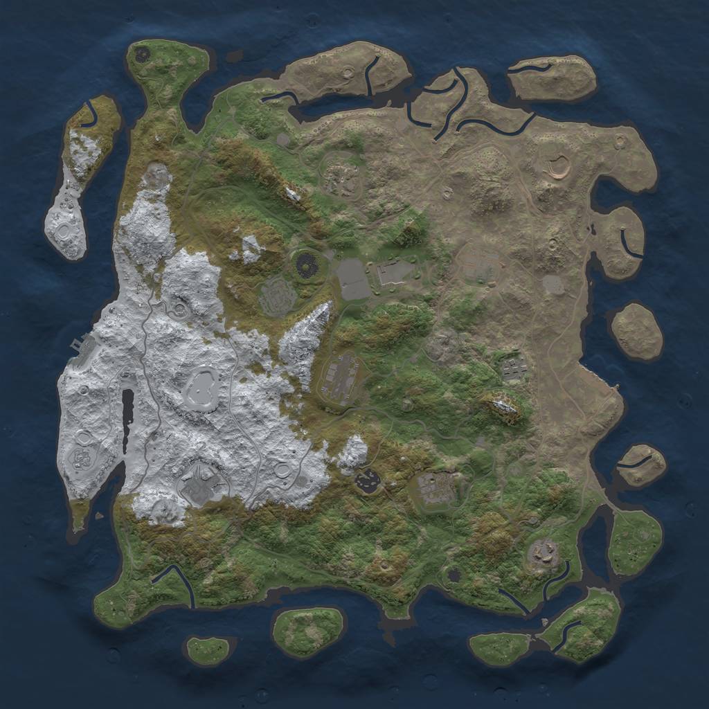 Rust Map: Procedural Map, Size: 4500, Seed: 4188382, 20 Monuments