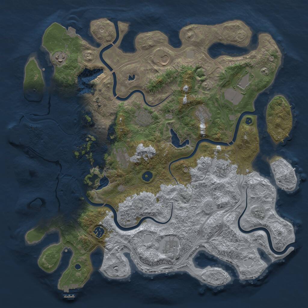 Rust Map: Procedural Map, Size: 4500, Seed: 5677856, 16 Monuments