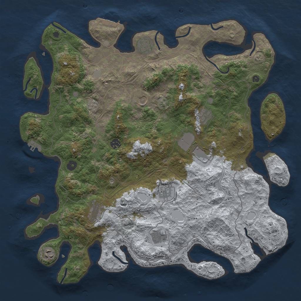 Rust Map: Procedural Map, Size: 4500, Seed: 5677856, 19 Monuments