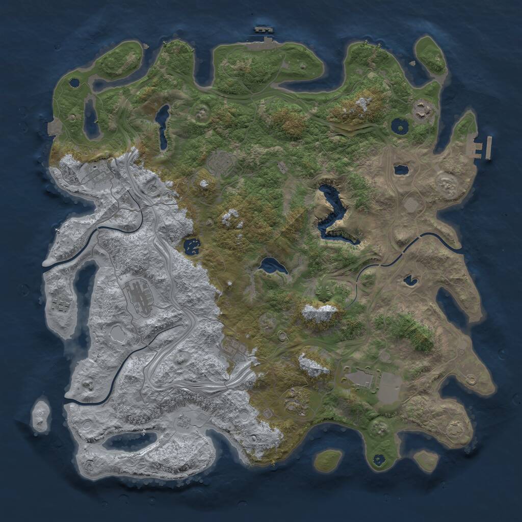 Rust Map: Procedural Map, Size: 4500, Seed: 4227313, 15 Monuments