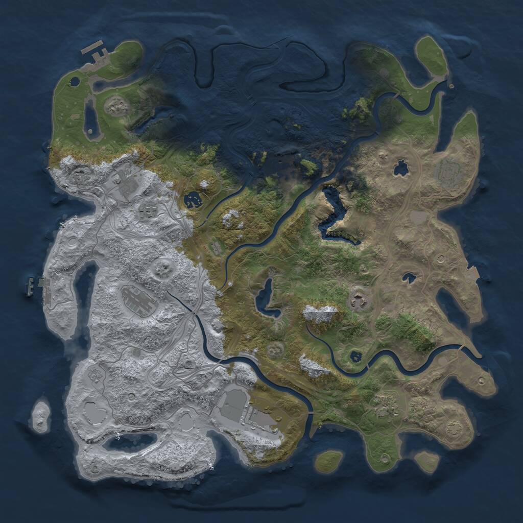 Rust Map: Procedural Map, Size: 4500, Seed: 4227313, 15 Monuments