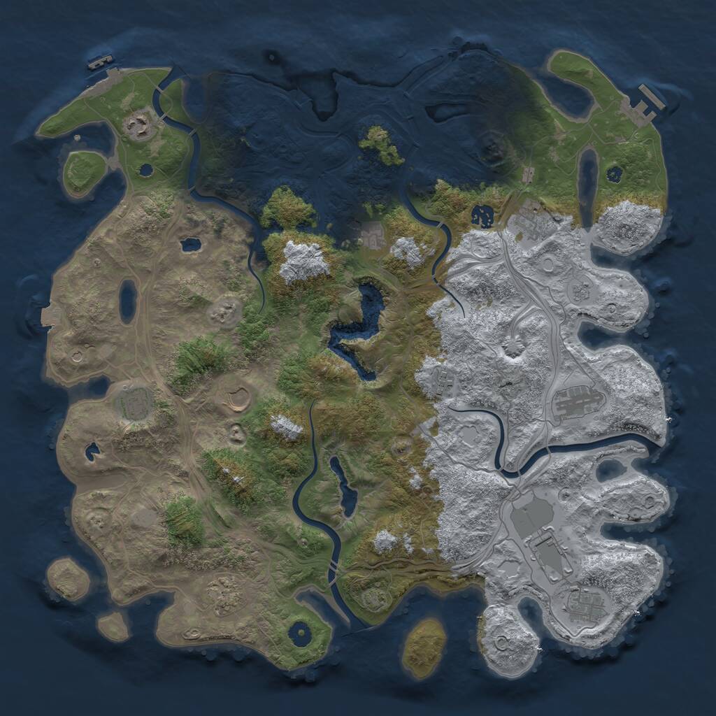 Rust Map: Procedural Map, Size: 4500, Seed: 5873845, 17 Monuments
