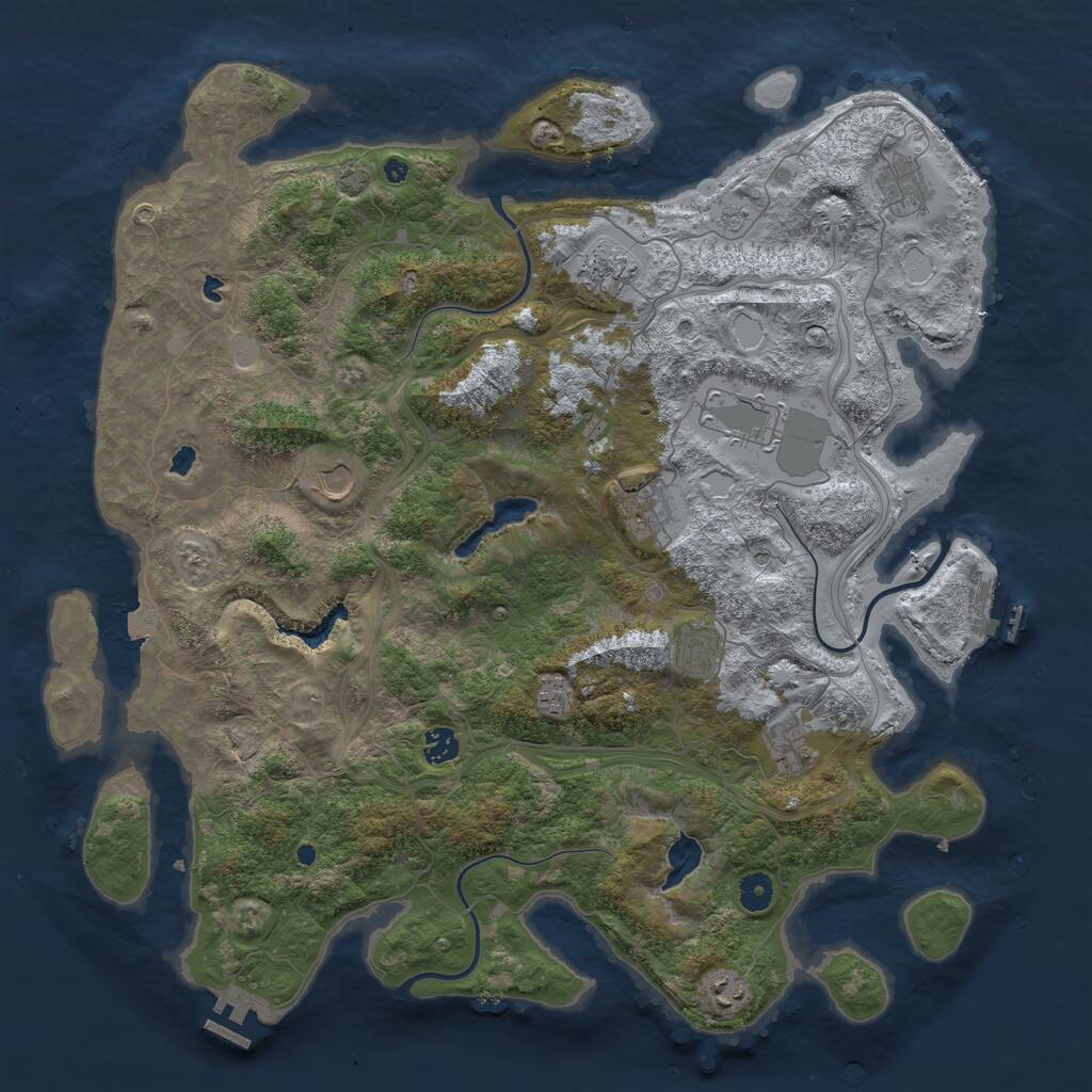 Rust Map: Procedural Map, Size: 4500, Seed: 5276164, 16 Monuments