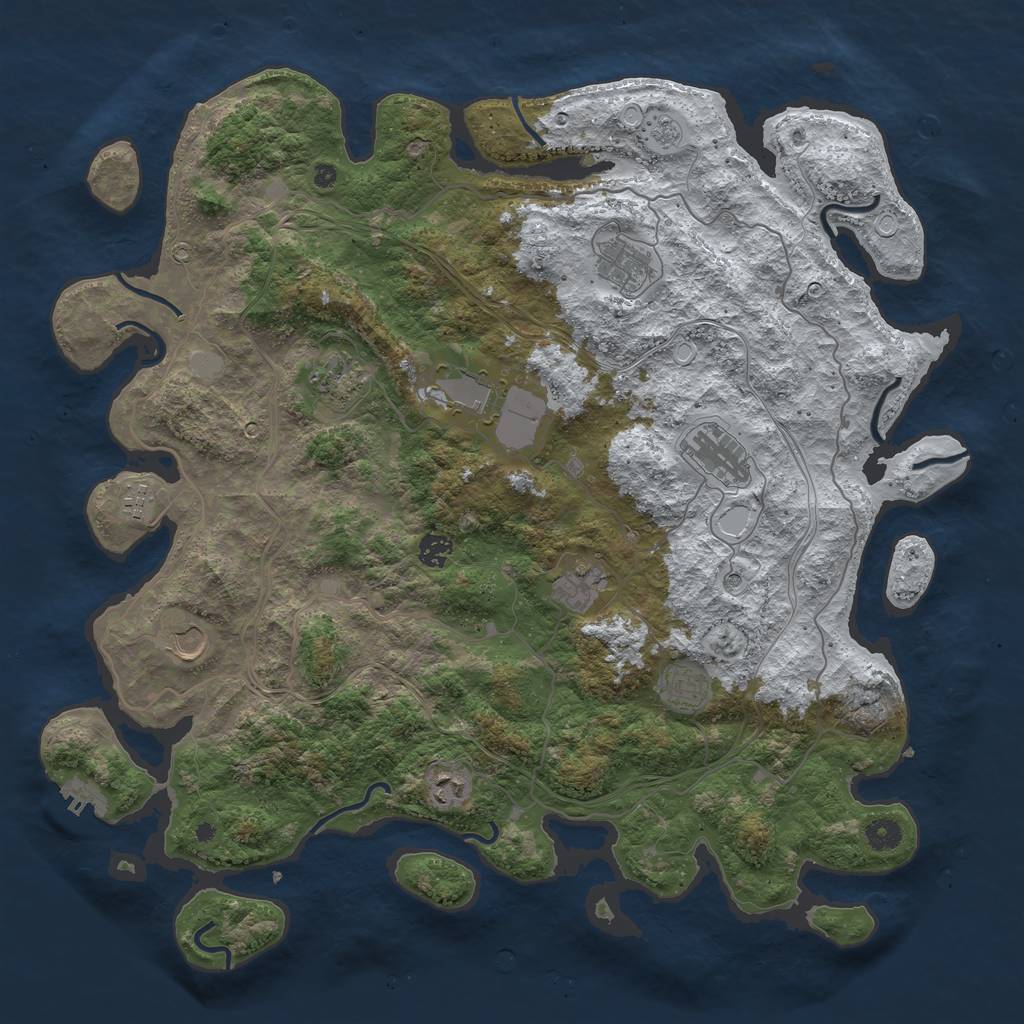 Rust Map: Procedural Map, Size: 4500, Seed: 6066988, 18 Monuments