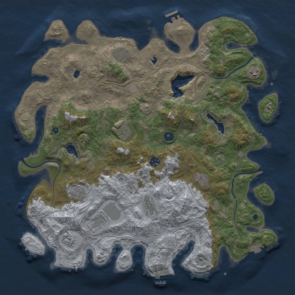 Rust Map: Procedural Map, Size: 4500, Seed: 4004688, 16 Monuments