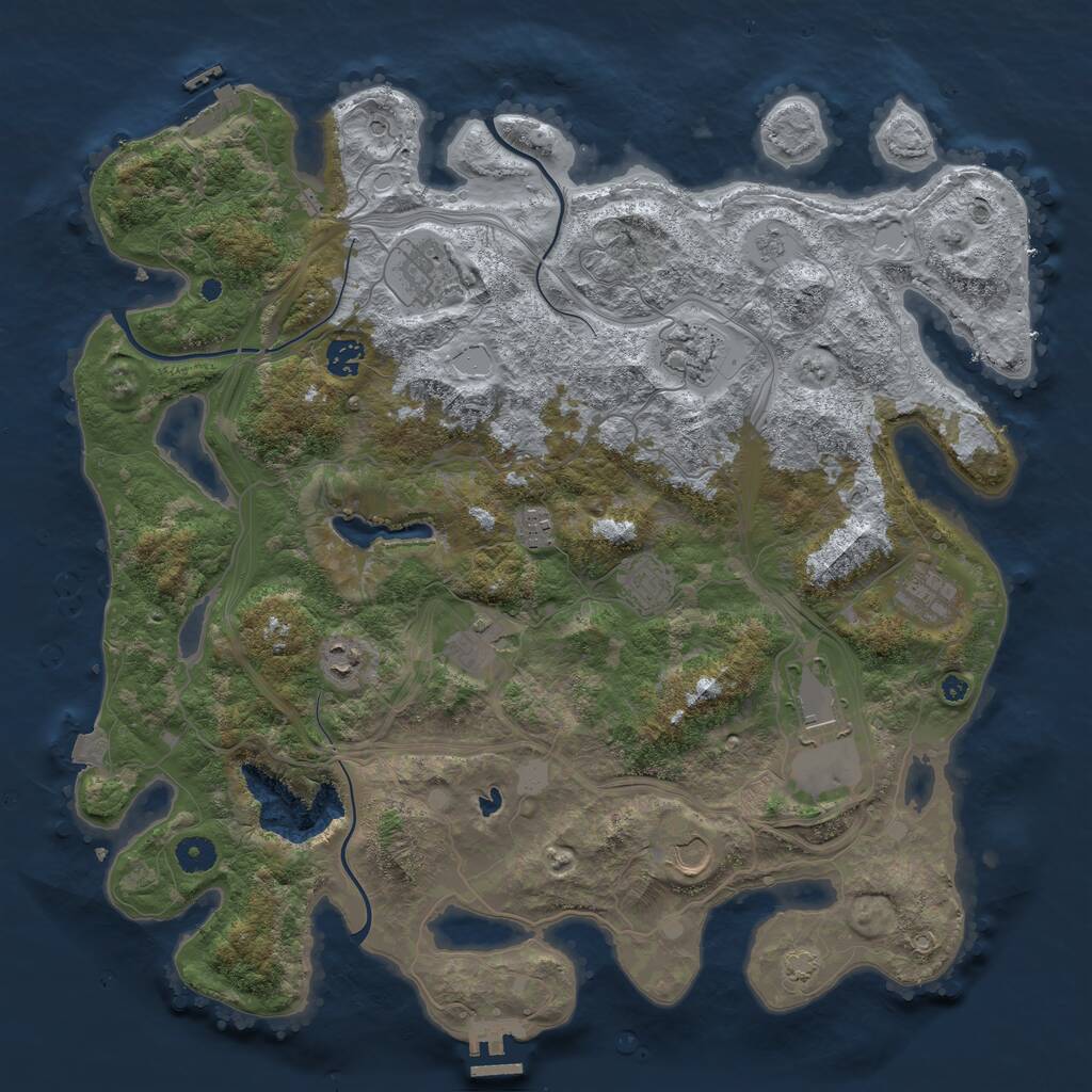Rust Map: Procedural Map, Size: 4250, Seed: 8854764, 16 Monuments