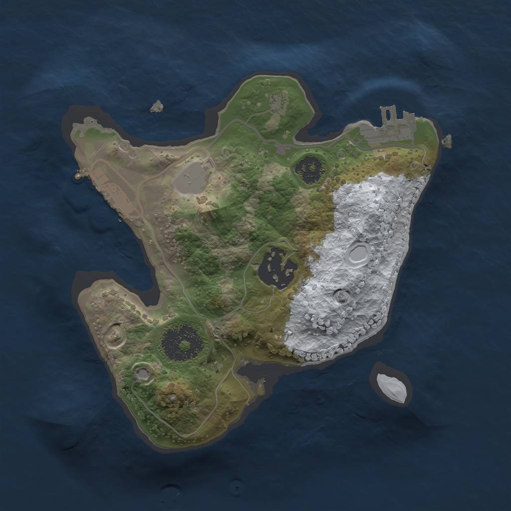 Rust Map: Procedural Map, Size: 2000, Seed: 324565, 8 Monuments