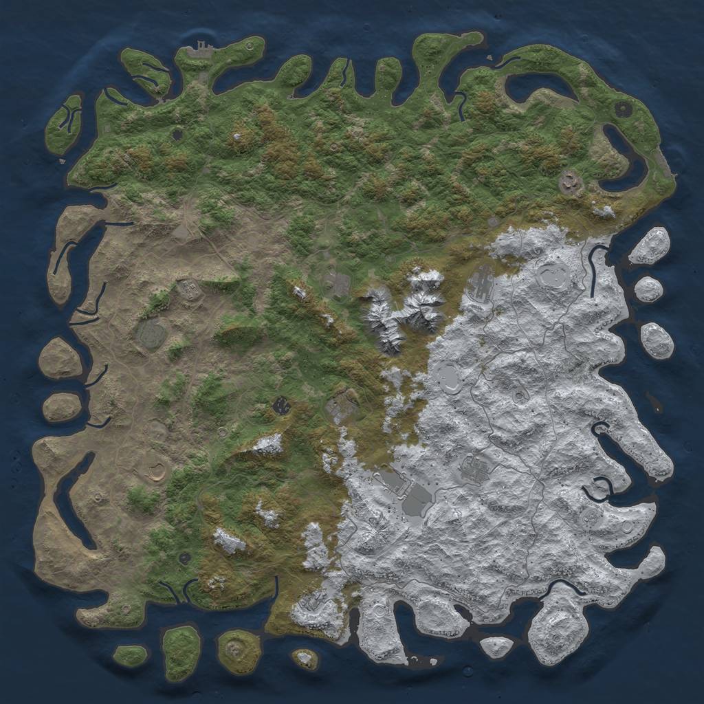 Rust Map: Procedural Map, Size: 6000, Seed: 2481, 20 Monuments
