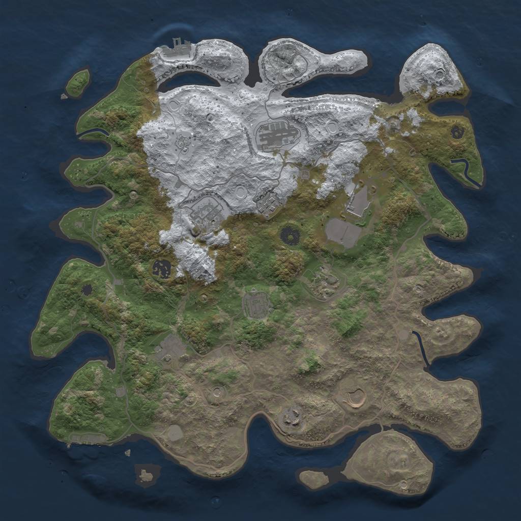 Rust Map: Procedural Map, Size: 4000, Seed: 14315, 19 Monuments
