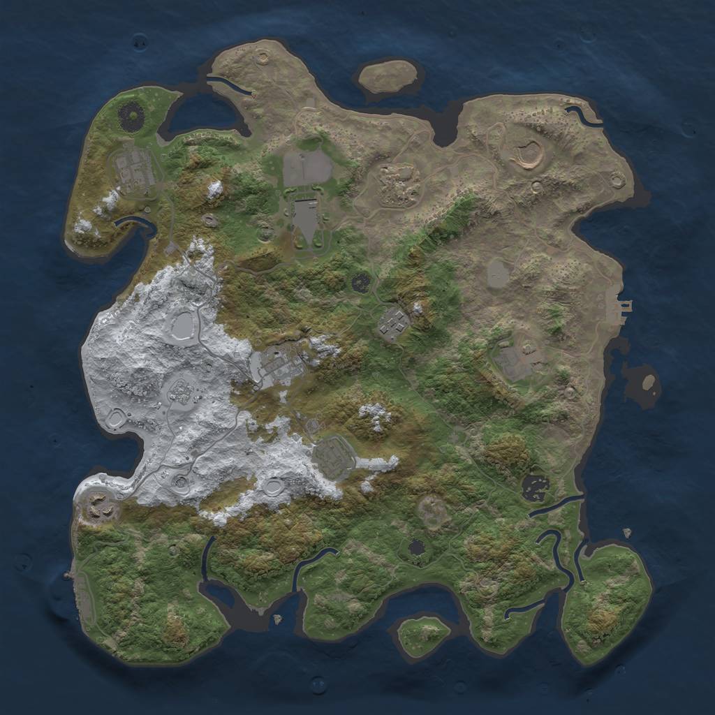 Rust Map: Procedural Map, Size: 3800, Seed: 92915635, 19 Monuments