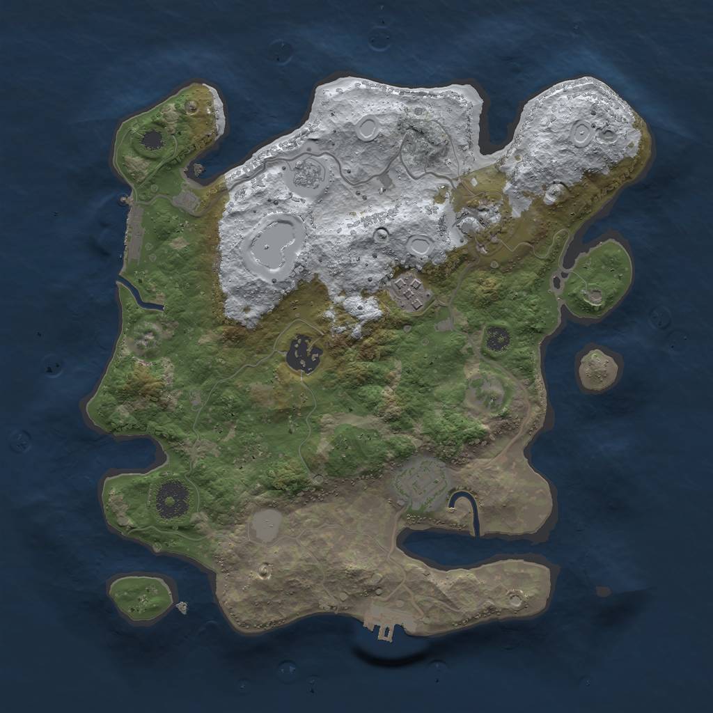 Rust Map: Procedural Map, Size: 3000, Seed: 936573248, 12 Monuments