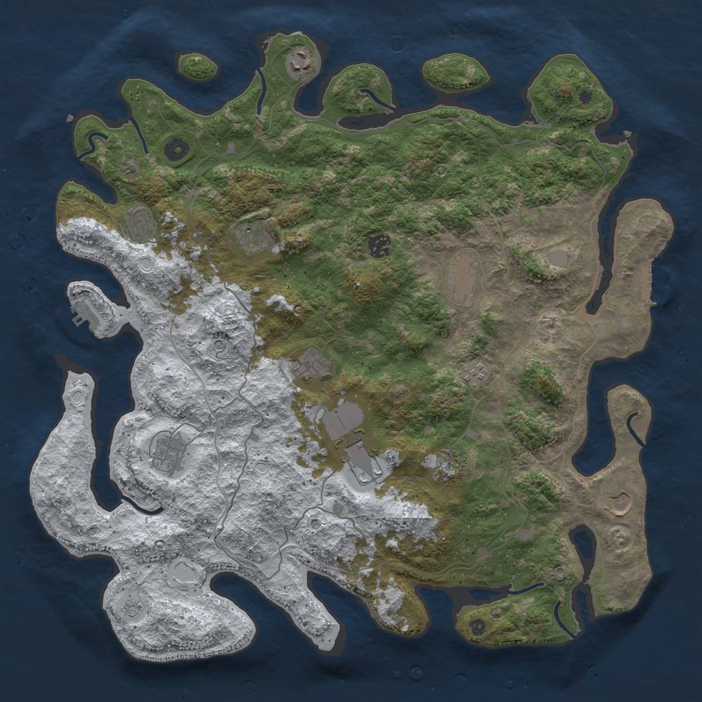 Rust Map: Procedural Map, Size: 4500, Seed: 6182635, 20 Monuments