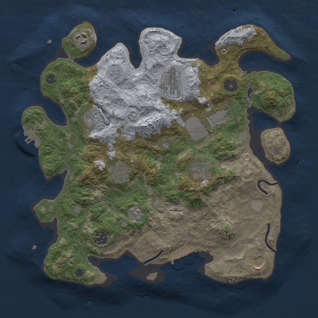 Rust Map: Procedural Map, Size: 3500, Seed: 278576857, 18 Monuments