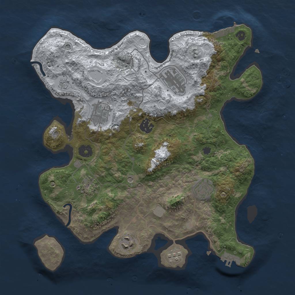 Rust Map: Procedural Map, Size: 3250, Seed: 654384, 16 Monuments