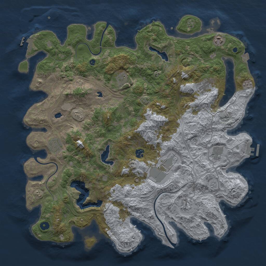 Rust Map: Procedural Map, Size: 4500, Seed: 1287996, 15 Monuments