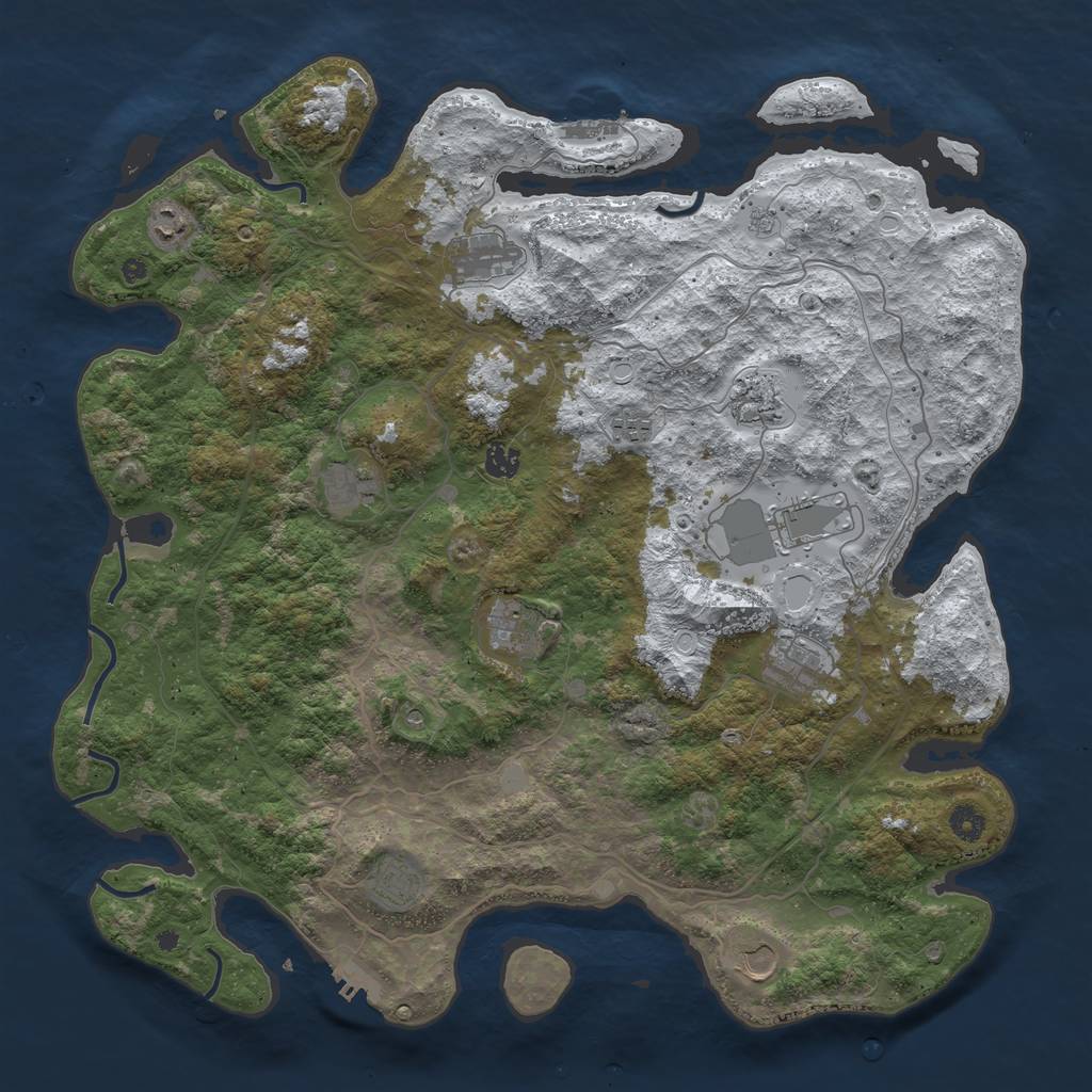 Rust Map: Procedural Map, Size: 4500, Seed: 3557642, 20 Monuments