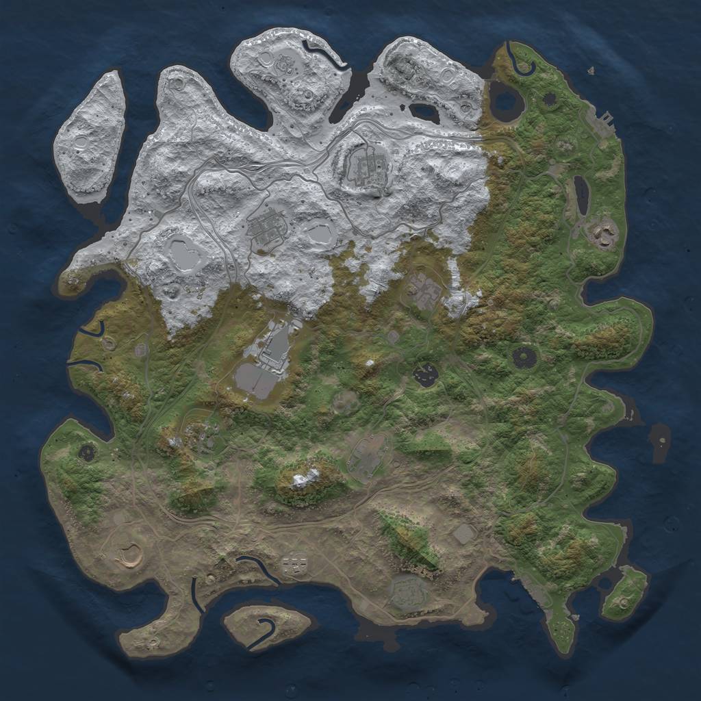 Rust Map: Procedural Map, Size: 4500, Seed: 3172028, 20 Monuments