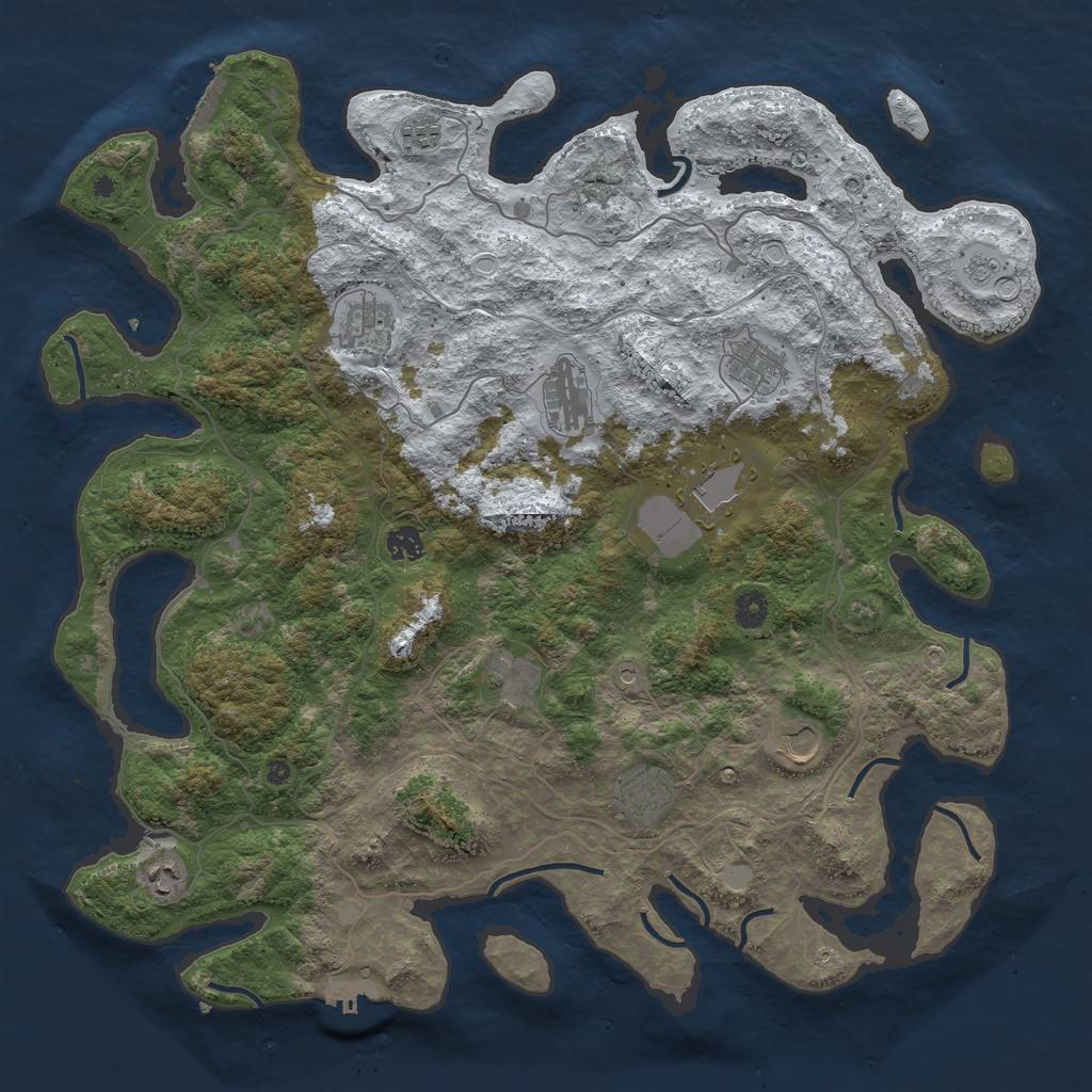 Rust Map: Procedural Map, Size: 4500, Seed: 4948556, 19 Monuments