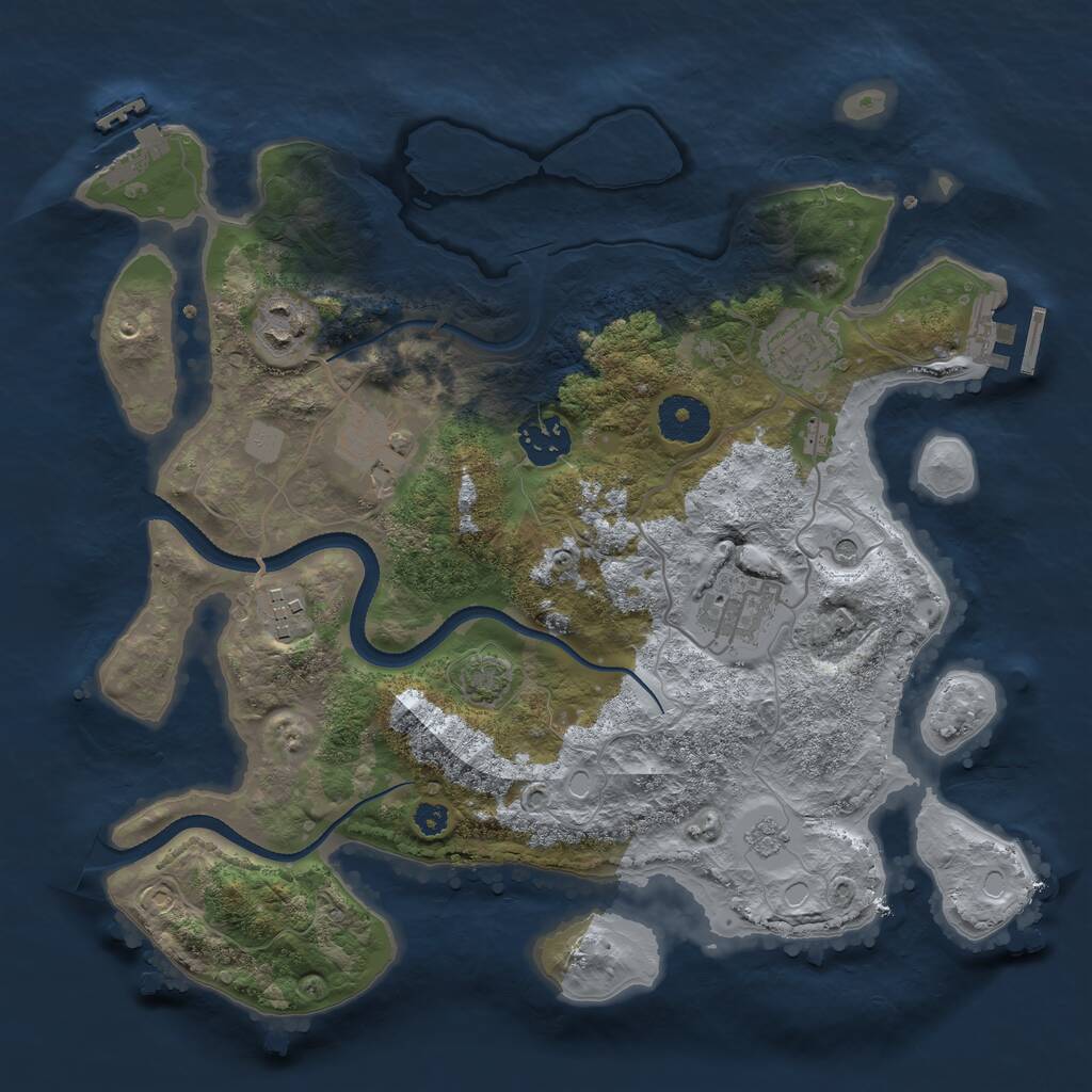 Rust Map: Procedural Map, Size: 3250, Seed: 4564518, 12 Monuments