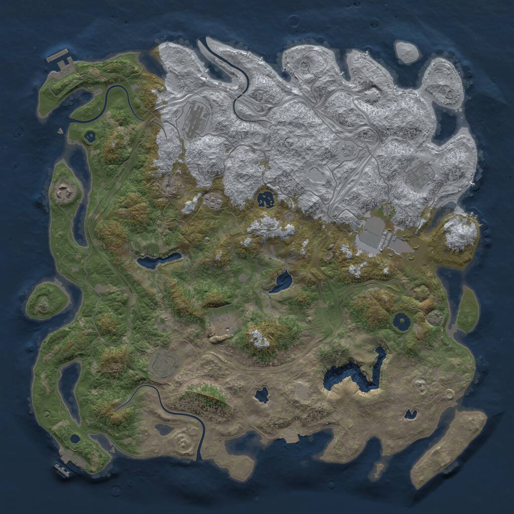 Rust Map: Procedural Map, Size: 4500, Seed: 5798616, 14 Monuments