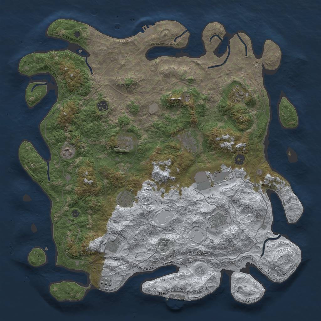 Rust Map: Procedural Map, Size: 4500, Seed: 246698, 19 Monuments