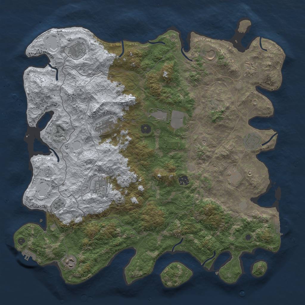 Rust Map: Procedural Map, Size: 4500, Seed: 3229550, 20 Monuments