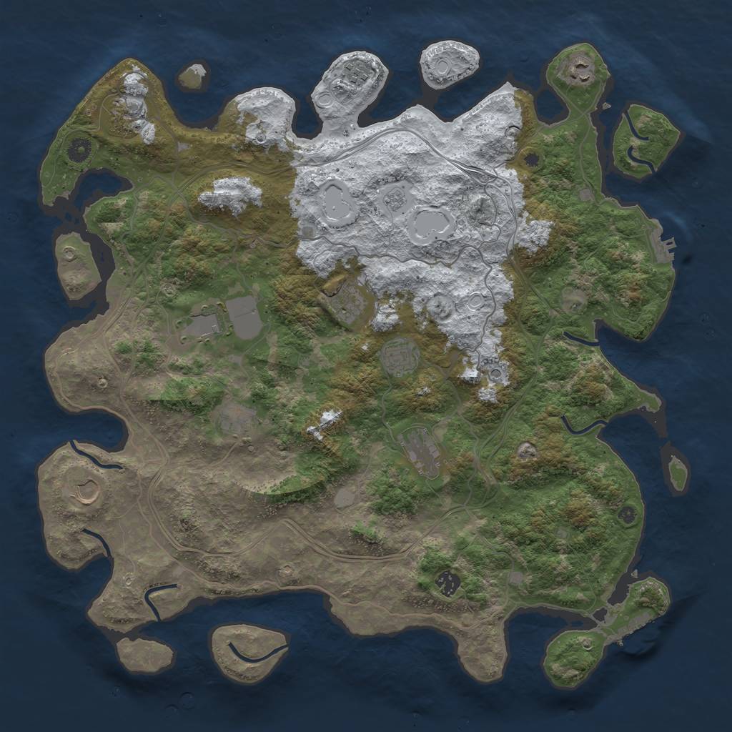 Rust Map: Procedural Map, Size: 4500, Seed: 3924055, 19 Monuments