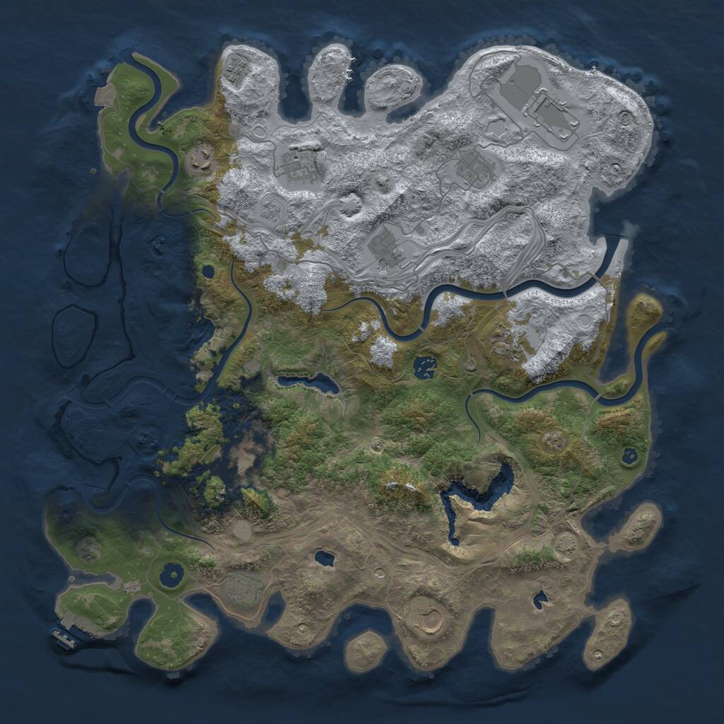 Rust Map: Procedural Map, Size: 4500, Seed: 4523787, 16 Monuments