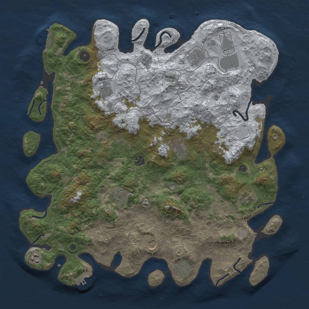 Rust Map: Procedural Map, Size: 4500, Seed: 4523787, 20 Monuments