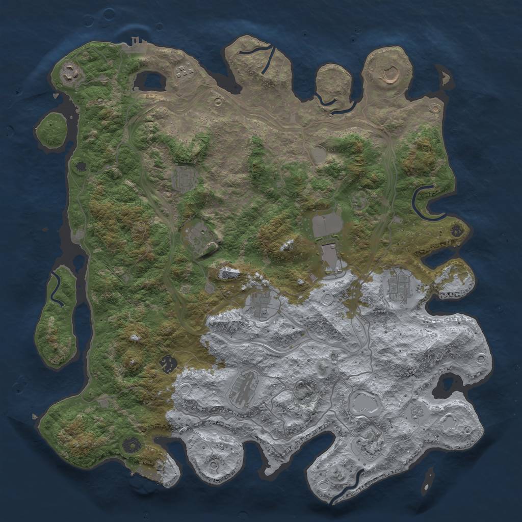 Rust Map: Procedural Map, Size: 4500, Seed: 5060028, 20 Monuments