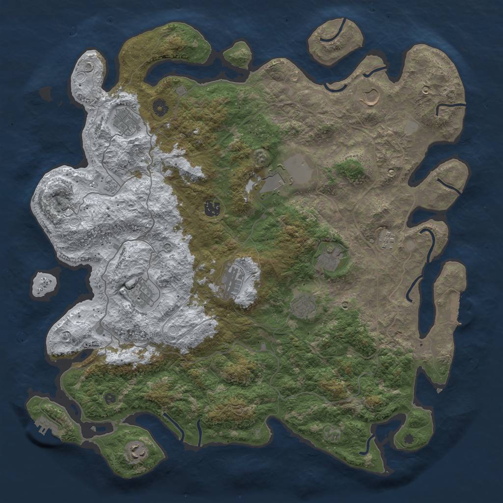 Rust Map: Procedural Map, Size: 4500, Seed: 494806, 19 Monuments