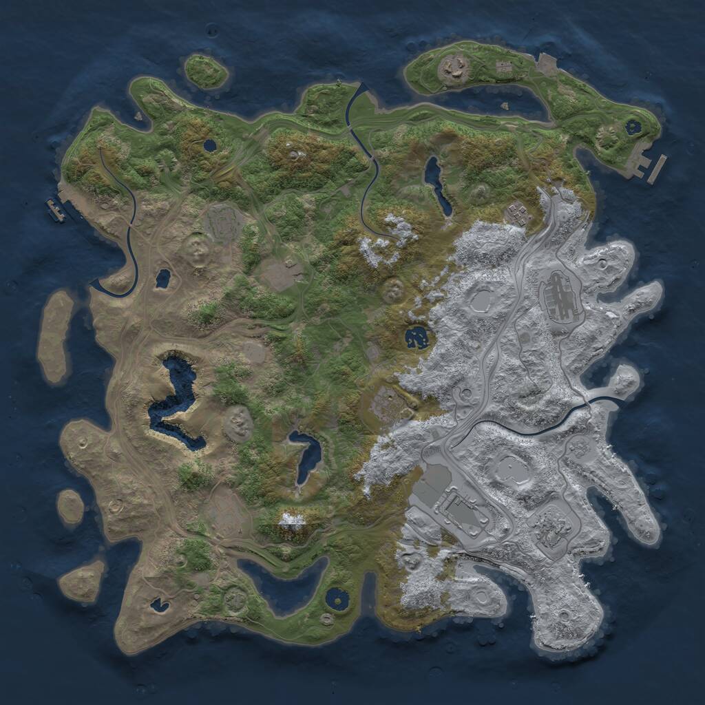 Rust Map: Procedural Map, Size: 4500, Seed: 5883432, 16 Monuments