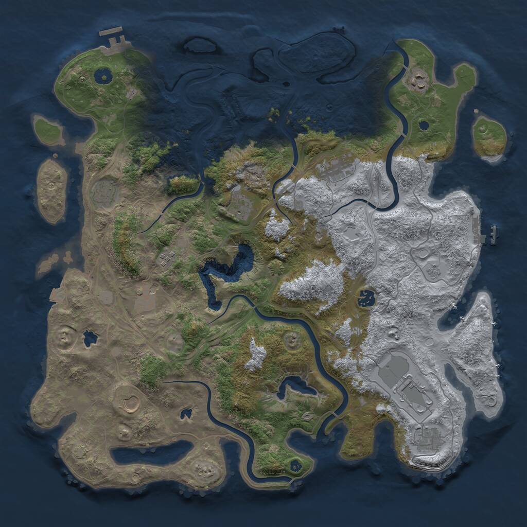 Rust Map: Procedural Map, Size: 4500, Seed: 2697981, 16 Monuments