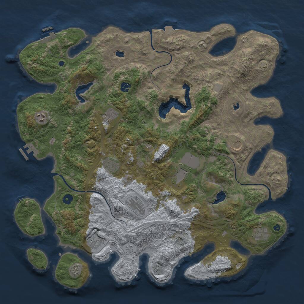 Rust Map: Procedural Map, Size: 4500, Seed: 4349149, 16 Monuments