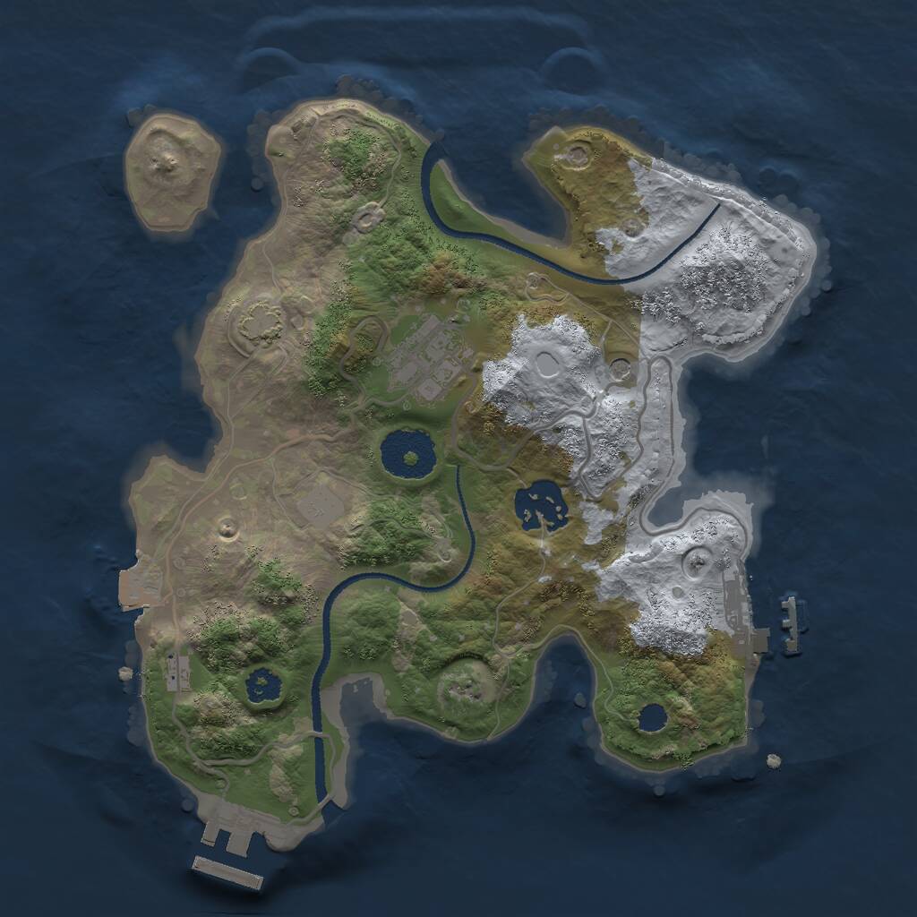 Rust Map: Procedural Map, Size: 2600, Seed: 979979, 7 Monuments