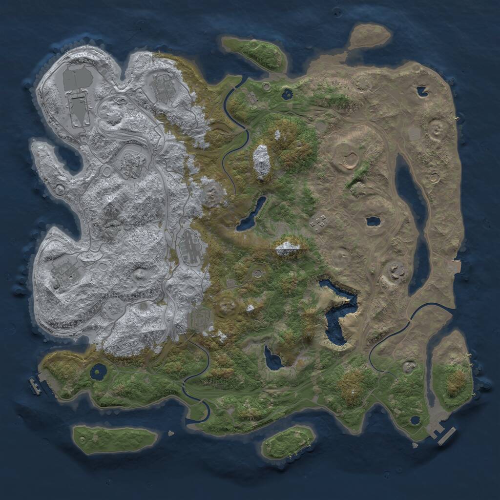 Rust Map: Procedural Map, Size: 4500, Seed: 190778, 15 Monuments