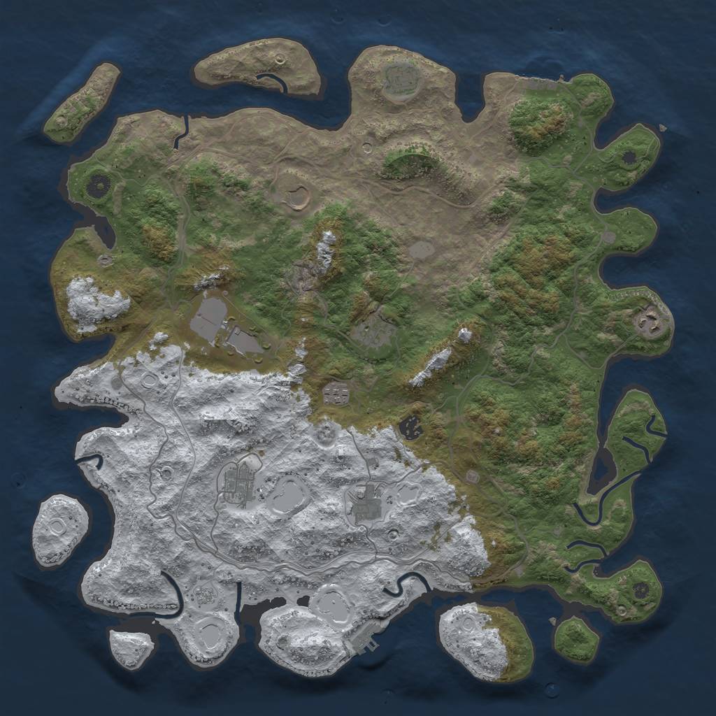 Rust Map: Procedural Map, Size: 4500, Seed: 367892, 18 Monuments
