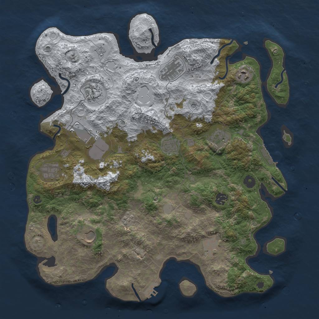Rust Map: Procedural Map, Size: 3950, Seed: 987003713, 20 Monuments