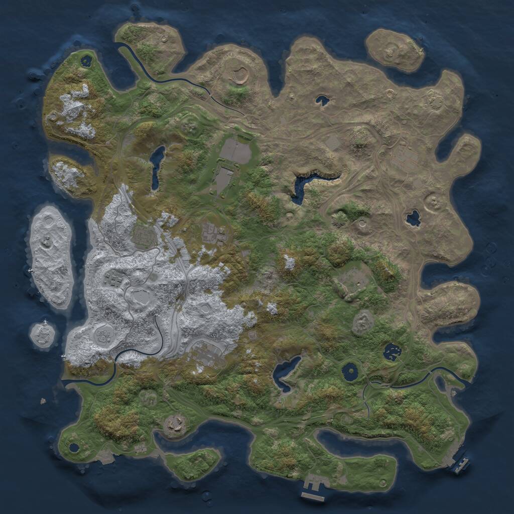 Rust Map: Procedural Map, Size: 4500, Seed: 5991226, 16 Monuments