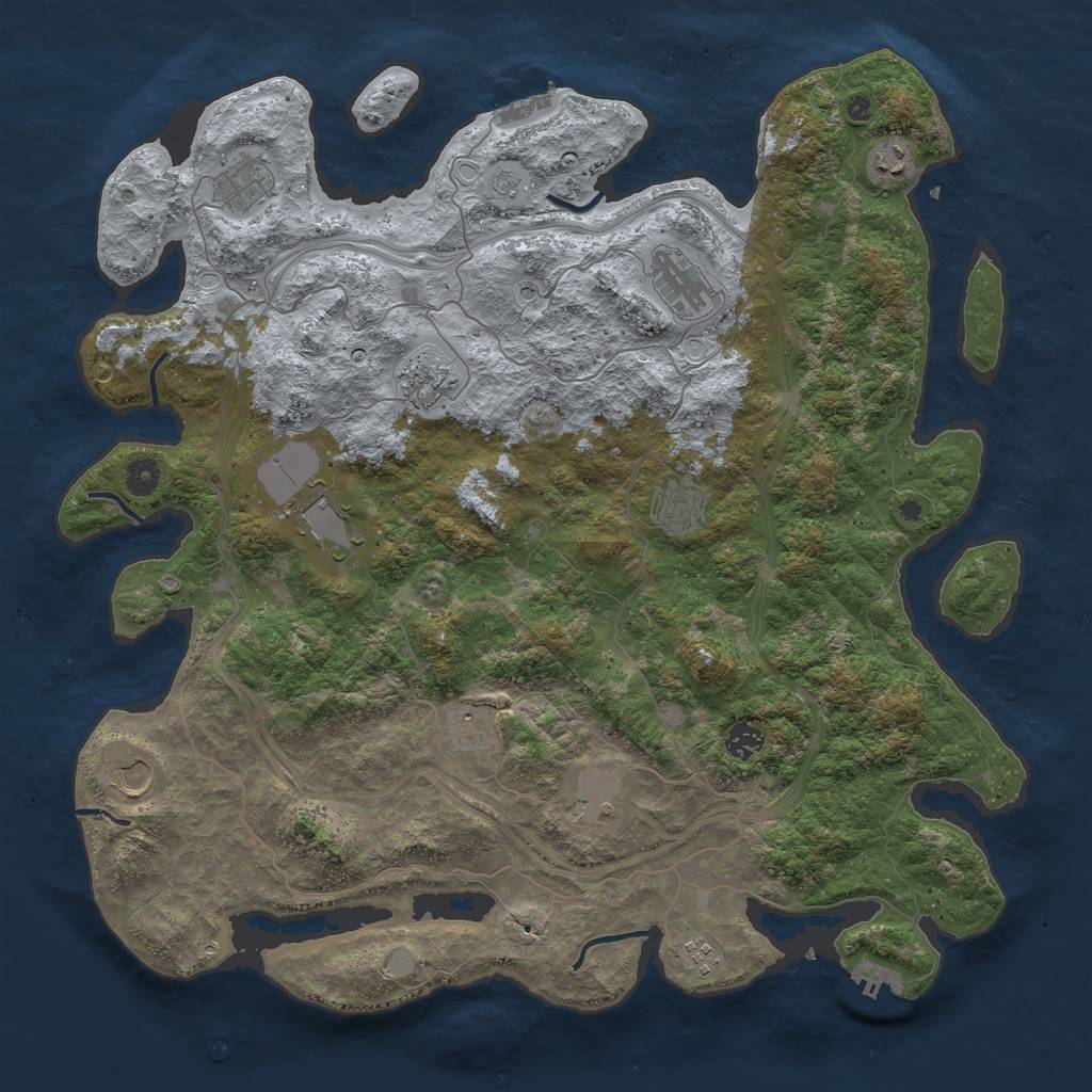 Rust Map: Procedural Map, Size: 4500, Seed: 6327683, 20 Monuments