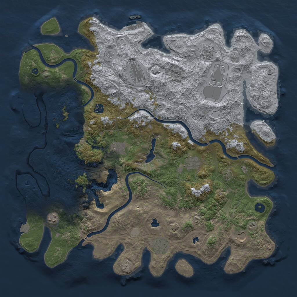Rust Map: Procedural Map, Size: 4500, Seed: 4627074, 16 Monuments