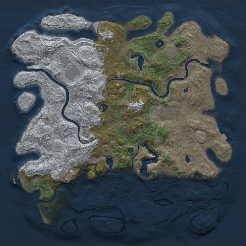 Rust Map: Procedural Map, Size: 4500, Seed: 5342173, 13 Monuments