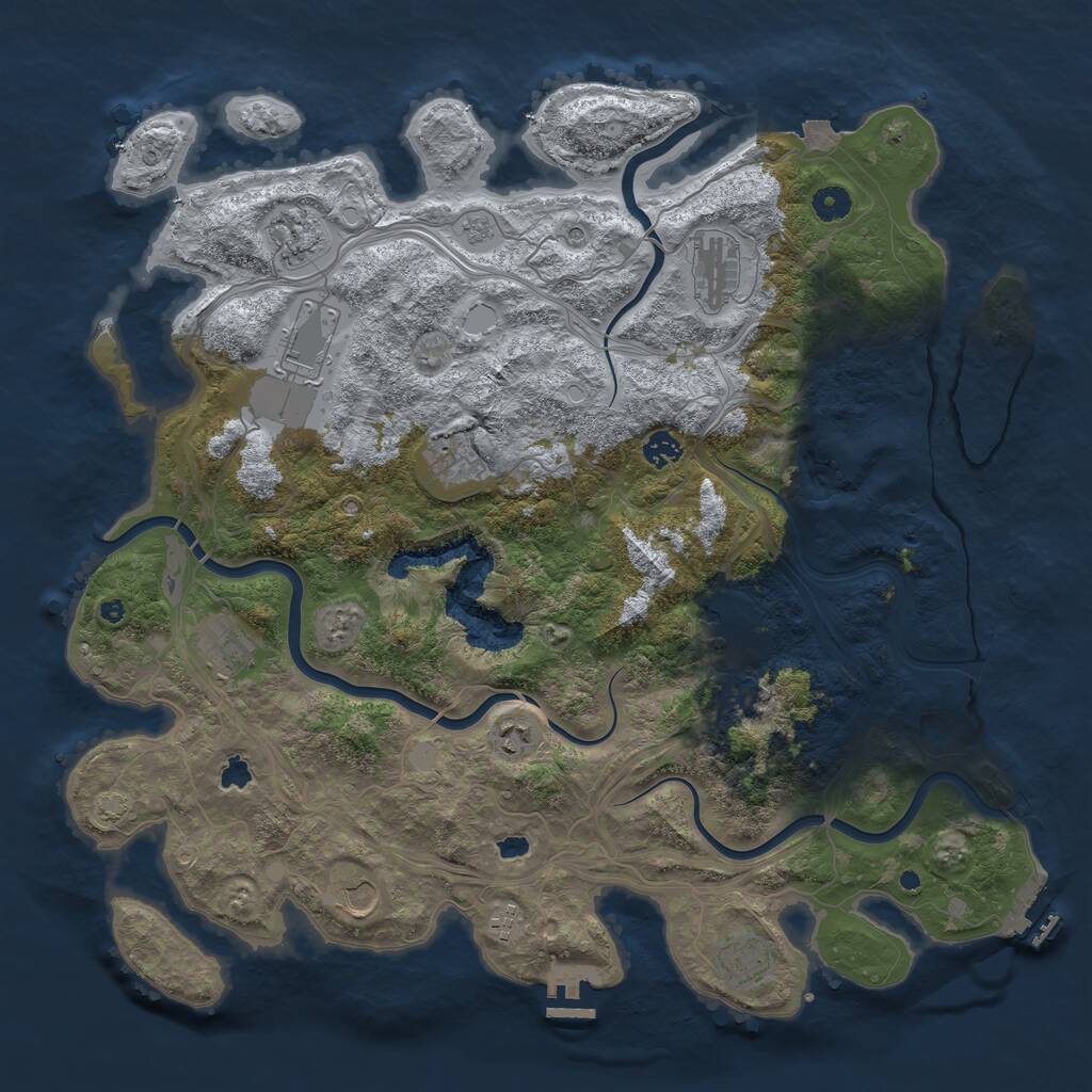 Rust Map: Procedural Map, Size: 4500, Seed: 257772, 17 Monuments