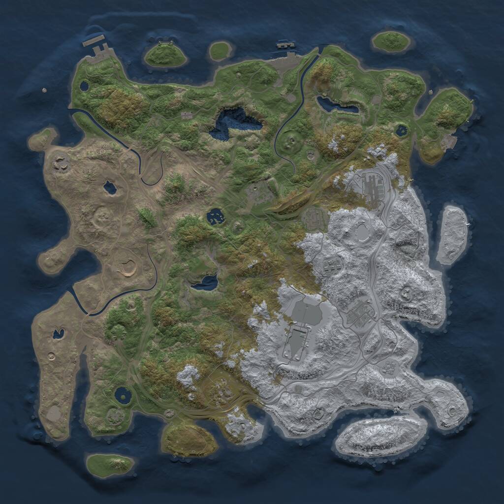 Rust Map: Procedural Map, Size: 4500, Seed: 996907, 16 Monuments